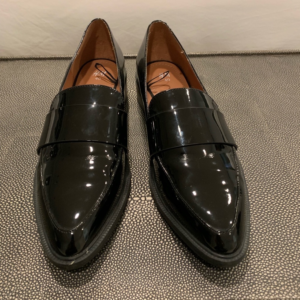 Black Patent H&M loafers size 40